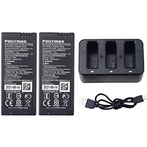 FULLYMAX 2PCS 3.8V 1100mah Batterie au Lithium avec Chargeur d'équilibre 3 en 1 pour DJI Tello Accessoires Quadcopter Télécommande Drone Batterie au Lithium - Publicité