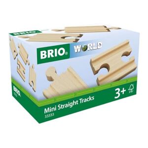 Brio World 33333 Mini Rails Droits Mixtes 54 mm Accessoire pour circuit de train en bois Assortiment de rails Jouet pour garçons et filles dès 3 ans - Publicité