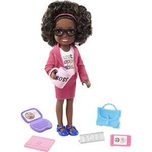 Barbie Famille Chelsea Métiers Coffret Femme d’Affaires, Mini-poupée Brune et Accessoires, Jouet pour Enfant, GTN93 - Publicité