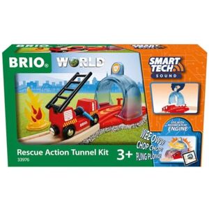 Brio World 33976 Portique Smart Tech Sound Thème Pompier Accessoire pour Circuit de Train en Bois Actions de Jeu STEM Jouet pour garçons et Filles dès 3 Ans - Publicité