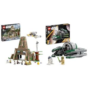 Lego 75365 Star Wars La Base Rebelle de Yavin 4, Set Comprenant 10 Minifigurines Dont Luke Skywalker & 75360 Star Wars Le Chasseur Jedi de Yoda, Jouet de Construction, The Clone Wars Set de Véhicules - Publicité