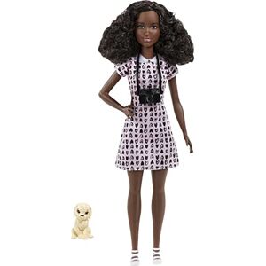 Barbie Métiers poupée Photographe Animalière Brune, avec Robe imprimé cœurs, Chaussures, Accessoire Appareil Photo et Figurine Chiot, Jouet Enfant, HCN10 - Publicité