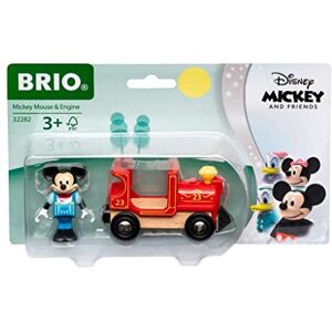 Brio 32282 Mickey Mouse & Locomotive/Disney Mickey and Friends sans Pile Figurine Incluse pour Circuit de Train en Bois Jouet pour garçons et Filles dès 3 Ans - Publicité