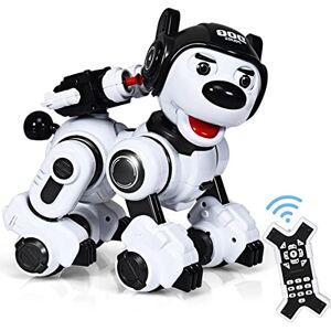 DREAMADE Jouet de Chien Robot Electronique Intelligent,Chien Policier Mécanique Télécommandé par Infrarouge,Jouet Programmable Educatif à Multi-Fonction pour Enfants 6+ Ans (Noir) - Publicité