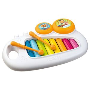 Smoby Cotoons Xylophone Instrument de Musique 2 Baguettes + 2 Tambourins Poignée de Transport Jouet pour Bébé dès 12 Mois 110500 - Publicité