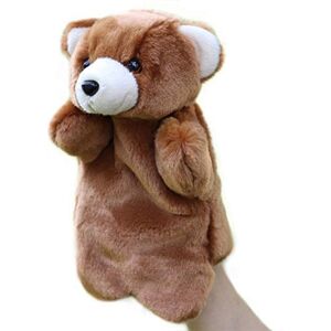 TOYANDONA Marionnettes à Main Ours Marionnettes à Gant Jouets en Peluche Doux Cadeaux pour Enfants Cadeaux Marron,Style aléatoire - Publicité