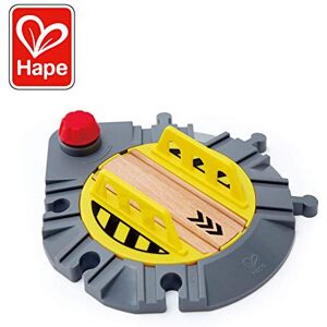 Hape Jouet  Échangeur pour Circuit Train Bois Jeu pour Enfant dès 3 ans Plaque de Rail Tournante Bouton Rouge Mécanique Compatible avec les Circuits de Marques Traditionnelles - Publicité