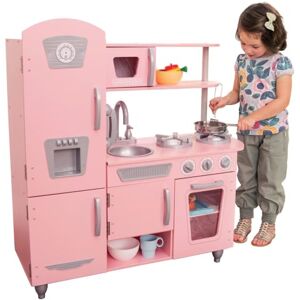 KidKraft Cuisine Enfant en Bois Vintage Rose, Dinette avec téléphone, Jeu d'imitation, Jouet Enfant dès 3 Ans, 53179 [Exclusif Amazon] - Publicité