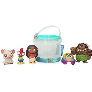 Disney Official Jouets pour le bain Vaiana, 5 pcs, contient les personnages Vaiana, Maui, Pua, Hei-Hei, et Tamatoa dans un seau de rangement, convient aux enfants de 6 mois et plus - Publicité