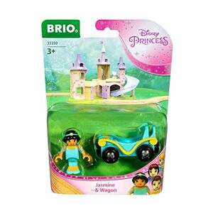 Brio 33359 Jasmine & Wagon/Disney Princesses Aladdin Accessoire pour Circuit de Train en Bois avec connexions aimantées A partir de 3 Ans - Publicité