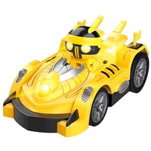 Oshhni Jouets télécommandés, voiture pare-chocs, Robot, éclairage musical, musique dynamique robuste pour adultes et enfants, nouvel an, jaune - Publicité