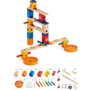 Hape Circuit à Billes en Bois Music Motion Quadrilla 77 Pièces et 20 Billes Circuit à Billes Musical, 6 Carillons Jeu de Construction Sonore en Bois Jeu Enfant 4 ans et plus, Fille et Garçon - Publicité