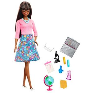 Barbie Métiers Poupée Professeur Brune, avec 10 Accessoires Éducatifs, Dont Globe Rotatif et Ordinateur Portable, Jouet pour Enfant, GDJ35 - Publicité