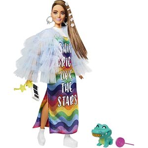 Barbie Extra Poupée Articulée Aux Longs Cheveux, Look Tendance Et Oversize, avec Figurine Croco Gourmand Et Accessoires, Jouet pour Enfant, Gyj78 - Publicité