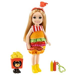 Barbie Mattel  Club Chelsea, Burger Dress-Up Costume Doll with Pet - Publicité