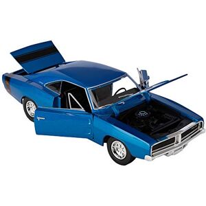 Bburago MAISTO FRANCE- Véhicule Dodge Charger R/T Echelle 1/18, M31387B, Bleu - Publicité