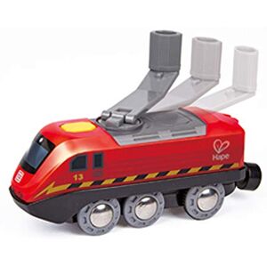 Hape Jouet  Locomotive à Manivelle Rouge et Noire pour Circuit Train en Bois Jeu Éducatif pour Enfant 3 ans et plus Roule Sans Piles Compatible Marques Traditionnelles de Circuit Train - Publicité