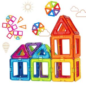 Jokooan Construction Magnétique Enfant(48 Pièces), Jeux de Construction Aimanté Blocs de Magnétique Jeux Montessori Educatif Cadeau pour Les Enfants 4 Ans+ - Publicité
