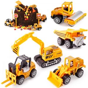 HERSITY 5PCS Engins de Chantier Jouet, Tracteur Enfant en Plastique et Métal Voitures Camion Benne, Cadeau Jeu Educatif pour Enfants Garçon Fille 3 4 5 Ans - Publicité