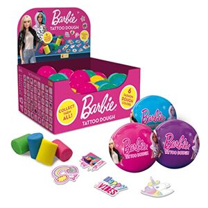 Liscianigiochi Lisciani BARBIE Boite de Pâte à Modeler + Tatouage pour Enfants dès 3 ans 100 g de pâte à modeler + 1 tatouage 6 coloris / 48 Tatouages existant à Collectionner Envoi aléatoire - Publicité