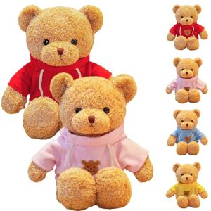 YOHFRFGX Yukoquian Teddy Bear, Yukoquian Stuffed Teddy Bear, Soft Plush Cute Teddy Bear with Hoodie Doll for Boys Girls, Teddy Bear Stuffed Animal, A Great for Children (Red+Pink,40CM) - Publicité