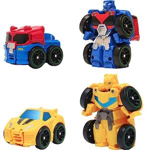 OBLRXM Transformers Bumblebee Optimus Prime,Figurines d'action Voiture déformée Jouet Transformers Jouets,Transformable 2 en 1,Robot Mini-Racer Robot Modèle Jouet pour Enfants of Cadeau 2PCS Set - Publicité