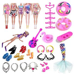 ZWZNBL Lot de 42 Accessoires de poupée poupée, Maillot Bain de poupée, y Compris Les écouteurs, Lunettes, cintres et Autres Accessoires de poupée, Jouets Enfants, Convient poupées de 11,5 Pouces. Publicité