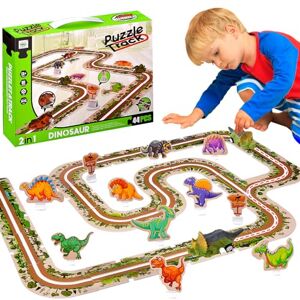 Pipihome Puzzle Racer, Jouet Puzzle Piste Voiture, DIY Assembling Trolley, Circuit Voiture Electrique, Circuit Voiture Montessori, Circuit Voiture Enfant Petites Jeux Enfants 2 3 4 5 6 Ans - Publicité