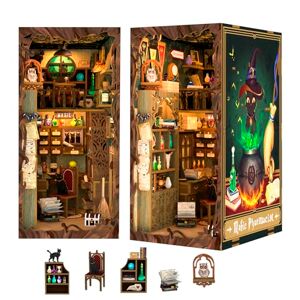 CUTEBEE DIY Book Nook Kit – Kit de Maison de poupées Miniatures avec Meubles et lumière LED, Puzzle 3D en Bois, Serre-Livres d'art, Kits de modèles pour Adultes à Construire, Magic Pharmacist - Publicité