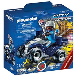 Playmobil 71092 Policier et Quad City Action avec Un Personnage, Un Quad avec Moteur à Retro-Fiction et des Accessoires Intervention Poursuite Dès 4 Ans - Publicité