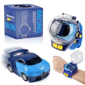 Funmo Mini Montre de Voiture Telecommandé Jouets, 2.4GHz USB Montre de Voiture Telecommandé pour Fille Garçon, Montre Télécommande Voiture Jouet pour Enfant Interactif Jouet Cadeau (Bleu) - Publicité