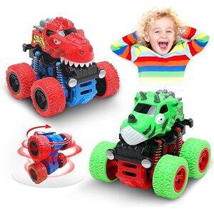 ATOWORLD Dinosaure Jouet Voiture Enfant 3 4 5 6 Ans Jeux Voiture Dinosaure Camion Jouet Monster Truck Jeu Dinosaure Camion Enfant Petite Voiture Jouet Dinosaure Garcon Cadeau Fille Noël Cadeau Halloween - Publicité