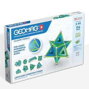 Geomag Classic Panels 114 Pieces- Magnetic Construction for Children Green Collection 100 Percent Recycled Plastic Educational Toys - Publicité