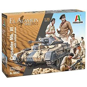 ITALERI -6592 Crusader MK.II with British Crew El Alamein 1942-2022, Échelle 1:35, Model Kit, Modèle en plastique à monter, Modellisme, Multicolore, IT6592 - Publicité