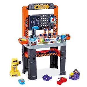 VTech Mon Super Établi Interactif, Bricolage Enfant, Jeux Éducatifs, Jeu de Construction Autonome, 96 Pièces et Accessoires de Jeu, Cadeau Garçon et Fille de 3 Ans à 7 Ans Contenu en Français - Publicité