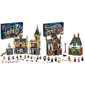 Lego 76389 Harry Potter la Chambre des Secrets de Poudlard Jouet Château & 76388 Harry Potter Visite du Village de Pré-au-Lard Edition 20ème Anniversaire avec Figurine de Collection Dorée - Publicité