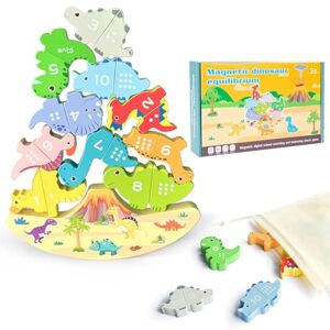 Goujfol Dinosaure Jouet à Empiler, Jeux D'équilibre en Bois Jouet Enfant Jouet Smart Games Jeux Montessori Jouet Garcon 3 4 5 6 Ans Jeux educatif Enfant Cadeau d'anniversaire pour Garçons Filles - Publicité