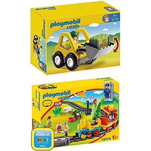 Playmobil Chargeur et Ouvrier 6775 + Train avec Passagers et Circuit 70179 - Publicité