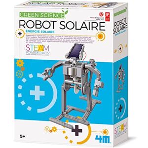 4M Kidzlabs GREEN SCIENCE: ROBOT SOLAIRE / EMBALLAGE F R A N C A I S, H14cm, à l'aide des panneaux solaires et un moteur le robot peut se déplacer, instructions détaillées incluses, boîte 24x22x6cm, 5+ - Publicité