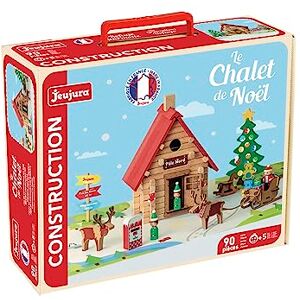 Jeujura Le Chalet de Noël 90 pièces Jeux de Construction dans sa valise en carton A partir de 5 ans Agilité Créativité Manipulation Catalogue fourni 8094 - Publicité