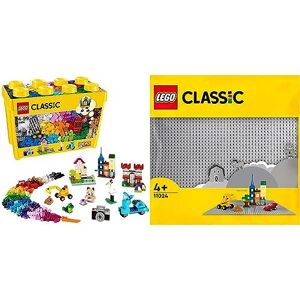 Lego 10698 Classic La Boîte de Briques Créatives Deluxe, Jouet Créatif & 11024 Classic La Plaque De Construction Grise 48x48, Socle de Base pour Construction, Assemblage - Publicité
