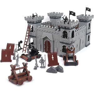 Asudaro Château Jouet Playset Modèle, Ancien Romain Assemblé Chevalier Jouets Modèle DIY Médiéval Miniature Jouet Modèle Comprenant Château Chariots Soldats Médiéval en Plastique Chevalier Action - Publicité