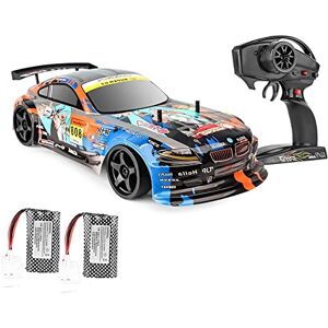 HEBXMF RC Cars 4WD Drift RC Vehicle, 2.4GHZ Off-Road Climbing RC Truck 70KM/H High Speed ​​Drift RC Buggy RC Sport Racing Car avec 2 Batteries pour Adultes Garçons Cadeaux - Publicité