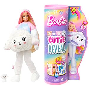 Barbie Cutie Reveal, Costume D'Agneau, 1 Poupée Posable Avec Cheveux Blonds Et Roses, Change de Couleur Dans L'Eau, 10 Surprises, Jouet Animal De Compagnie, Jouet pour Enfant de 3 ans et Plus, HKR03 - Publicité