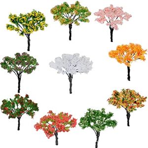 Cayway 10 PCS Modèle Arbre 6.5CM Arbre Modèle Maquette Arbres Modèles en Plastique Miniatures Mixtes Décor pour L'artisanat de Bricolage - Publicité