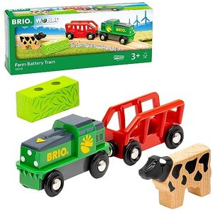 Brio World Train de la Ferme à Pile Train électrique Wagon, Chargement aimanté et Vache Inclus pour Circuit de Train en Bois Jouet Mixte à partir de 3 Ans 36018 - Publicité