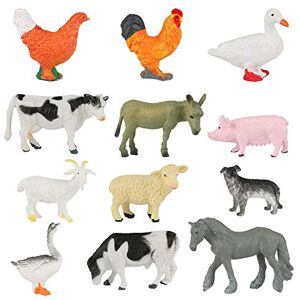 Achort Figurine Animaux 12 Pièces Mini Animaux Ferme Ensemble de Jouets Ferme Jouet Réalistes en Animaux Plastique pour Garçons Filles Enfants, Monde Animal Ressemblant Animaux Ferme Jumbo - Publicité