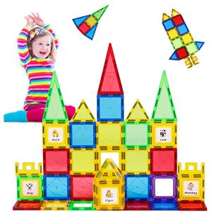 Magblock Blocs Construction Magnétiques, 46 Pièces Jeux de Construction Éducatifs, Jouet Magnétique, Cadeau pour 3 4 5 6 Ans Filles Garcons - Publicité