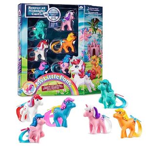 Basic Fun My Little Pony Lot de 6 Figurines de 40e Anniversaire de Mariage, , 35338, 6 Personnages Classiques de Poney dans des Designs rétro Originaux, Coffret Cadeau, Jouets rétro pour Filles et - Publicité