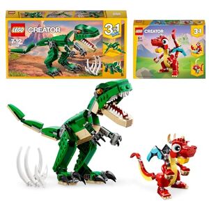 Lego Creator 3-en-1 Pack Animal : Les Dinosaures Féroces (31058) et Le Dragon Rouge (31145), Jouet avec Figurines d'animaux, Poisson, Oiseau, Phénix, Cadeau de Saint-Valentin, pour Filles et Garçons - Publicité